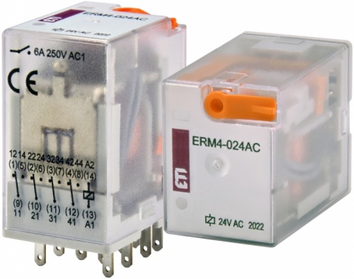 Реле электромеханическое ERM4-024AC 4p | код 002473008 | ETI