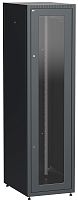 ITK Шкаф сетевой напольный LINEA E 47U 600х800мм стеклянная передняя дверь задняя металлическая черный | код LE05-47U68-GM | IEK