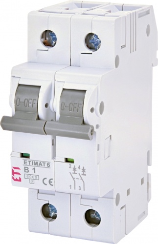 Авт. выключатель ETIMAT 6 2p B 1А (6 kA) | код 002113509 | ETI