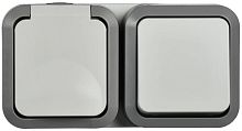 Блок ОП розетка + выключ. горизонт. TORS 16А IP55 TS242 бел. | код TS-G10-6-55-V-K41 | IEK