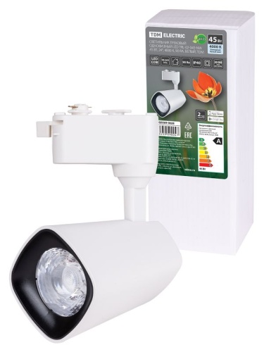 Светильник трековый однофазный LED TRL-02-045-NW 45 Вт, 24°, 4000 К, 90 Ra, белый, TDM | код SQ0369-0028 | TDM