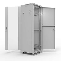 19 Напольный шкаф Rexant серии Standart 42U 600х800 мм, передняя дверь стекло, задняя дверь металл, RAL 7035 (состоит из 2 частей) | код 04-2306 | REXANT