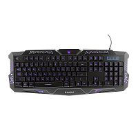 Клавиатура игровая Gembird KB-G11L, USB, черный, 104кл+10 мультимедиа клавиш, подсветка 3 цвета, кабель 1.5 м | код KB-G11L | Gembird
