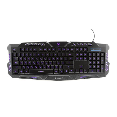Клавиатура игровая Gembird KB-G11L, USB, черный, 104кл+10 мультимедиа клавиш, подсветка 3 цвета, кабель 1.5 м | код KB-G11L | Gembird