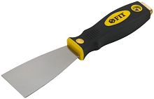 Шпатель для удаления ржавчины Профи, толщ. лезвия 1 мм, двухкомп.ручка с метал.бойком 2'' (50 мм) | код 6672 | FIT