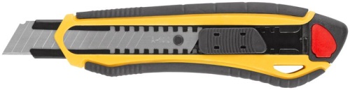 Нож технический 18 мм усиленный прорезиненный, 2-х сторонняя автофиксация, 30 шт. в шоу-боксе | код 10249 | FIT фото 2 Нож технический 18 мм усиленный прорезиненный, 2-х сторонняя автофиксация, 30 шт. в шоу-боксе | код 10249 | FIT фото 2