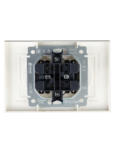 Розетка 2-м СП BRITE РС12-2-БрЖ 10А в сборе без заземл. без защ. шторок жемчуж. | код BR-R20-10-K36-F | IEK фото 5