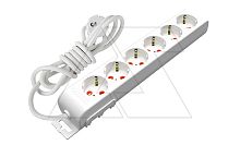 Ri-tech - Удлинитель 6x2P+E, нем. ст., со шторками, кабель 3x1,5мм?, 5м, белый | код 001-175-610002-05-00 | Mutlusan