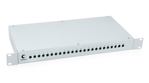 Cabeus FO-19-24ST Кросс бокс оптический 19 на 24 ST(FC) со сплайс-кассетой и КДЗС (без пигтейлов и проходных адаптеров) | код 7038c | Cabeus