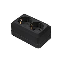 Розетка двойная с заземлением BOLLETO черная накладная 7128B IN HOME | код 4690612061061 | IN HOME