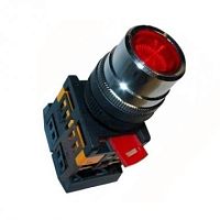 Кнопка ABLFS-22 красный d22мм неон/220В 1з+1р (ANDELI) | код ADL10-025 | ANDELI