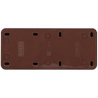 Розетка Intro Quadro 2-205-10 без заземления трехместная 3х2P, 16А-250В, IP20, ОУ, венге | код Б0053815 | ЭРА