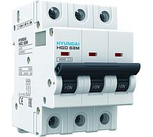 Автоматический выключатель HGD63-U 3PMDS0000C 00063 3 полюса, 63А, ток к.з. 15kA, хар-ка D (STANDARD) | код 13.04.001336 | HYUNDAI