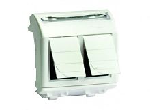 Ком.роз. двойная RJ45 кат.5e экран., 8P8C, Brava, слон.кость, 2мод | код 75459S | DKC