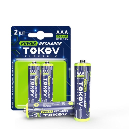 Аккумулятор AAA/HR03 1000мА.ч (блист.2шт) | код TKE-NMA-HR03/B2 | TOKOV ELECTRIC