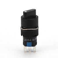 Переключатель LA115-C-11XA, 0-I, фиксация, черный, круглый, 1NO+1NC, 16mm, IP40 | код LA115-C-11XA | GQELE