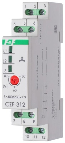 Реле контроля и наличия фаз CZF-312 F&F EA04.001.007