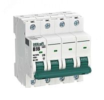 Выключатель автоматический 4Р 16А х-ка B ВА-103 6кА | код 12257DEK | Dekraft