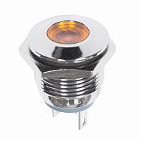 Индикатор металл 16 12В подсв/желтая LED REXANT | код 36-4812 | REXANT