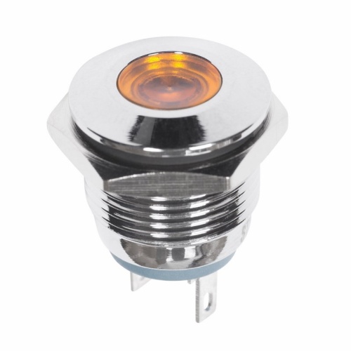 Индикатор металл 16 12В подсв/желтая LED REXANT | код 36-4812 | REXANT