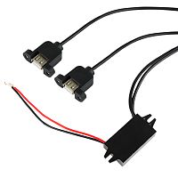 Адаптер DC 12 V-2xUSB-A 5 V 3 A REXANT | код 16-0602 | REXANT