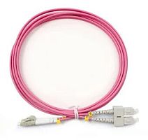 Патч-корд оптический LANMASTER, дуплексный, LC/PC-SС/PC, OM4, LSZH, 7.0 м | код LAN-2LC-2SC/OM4-7.0 | LANMASTER
