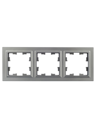 BRITE Рамка 3-местная РУ-3-БрС сталь | код BR-M32-K46 | IEK фото 2