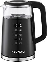 Чайник электрический Hyundai HYK-G6404 1.7л. 2200Вт черный/серебристый корпус: стекло/пластик | код 1912599 | HYUNDAI