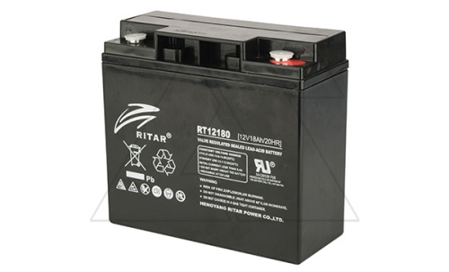 Батарея аккумуляторная Ritar RT12180, F3(M5), 12V/18Ah, 167x181x77 HxLxW, 5.0kg, 6-8 лет | код RT12180 | HAC