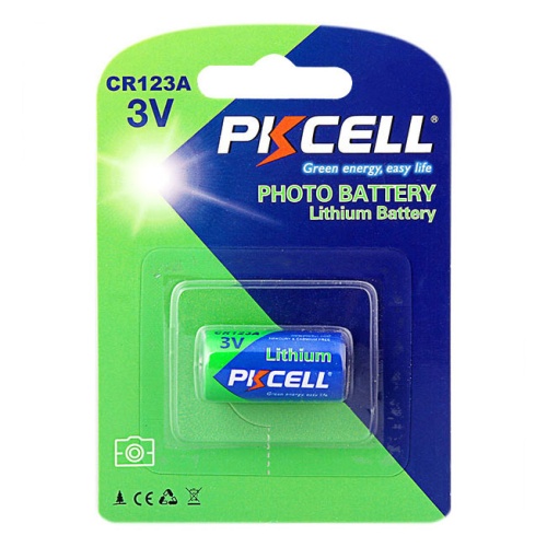 Литиевый элемент питания PKCELL CR123A-1B тип - CR123A 1 шт в блистере | код CR123A-1B | PKCELL
