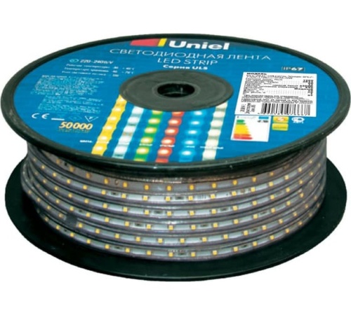 Светодиодная лента 60LED/m-10mm-IP67-220V-8W/m W 4000К марка ULS-2835 | код UL-00000858 | Uniel