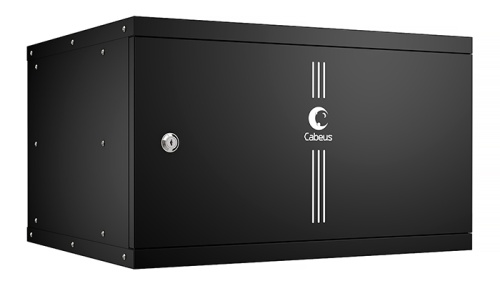 Cabeus WSC-05D-6U55/45m-BK Шкаф телекоммуникационный настенный 19 6U, серия LIGHT разборный, дверь металл, цвет черный | код 10174c | Cabeus