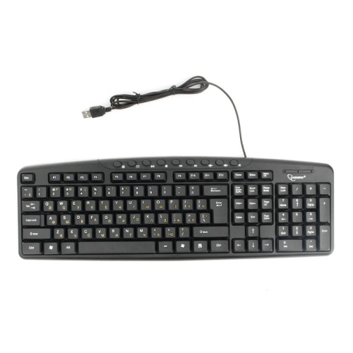 Клавиатура Gembird KB-8340UM-BL, USB, черный, 107 клавиш + 9 доп. клавиш, кабель 1.7 метра | код KB-8340UM-BL | Gembird