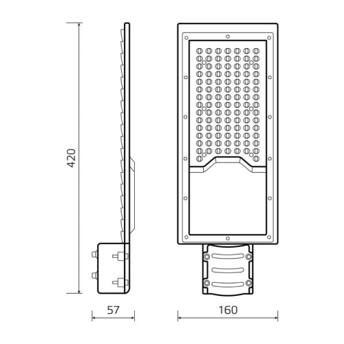Светильник светодиодный Avenue ДКУ 80Вт 4000К IP65 8000лм 420х160х57 190-250В КСС "Ш" | Код. 629534280 | Gauss фото 9
