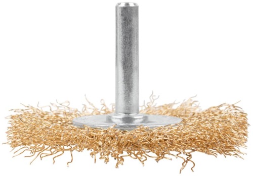 Щетка для дрели, Плоская, латунированная витая проволока 0,3 мм, 65 мм, блистер, Profi | код 82-915 | FIT фото 2 Щетка для дрели, Плоская, латунированная витая проволока 0,3 мм, 65 мм, блистер, Profi | код 82-915 | FIT фото 2