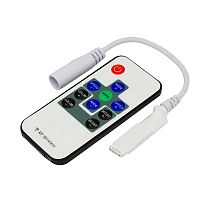 LED RGB мини контроллер радио (RF) 10 кнопок 12-24 V/6 А LAMPER | код 143-106-2 | LAMPER
