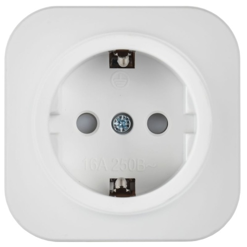 GLORY Розетка 1-местная для открытой установки с заземлением с защитными шторками 16А РСш20-3-ХБм белый матовый IEK | код ERH14-K01M-16 | IEK фото 2