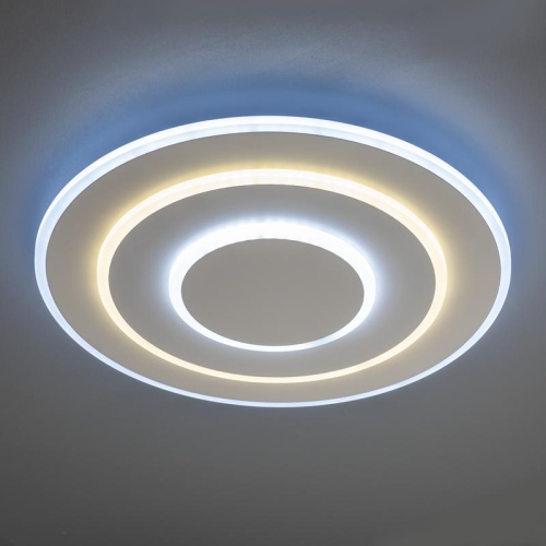 Люстра потолочная светодиодная диммируемая, GALASSIA, с ДУ, 3 режима, 470х470х55мм, 78Вт, 2700K+6400K/4200K/6400K+2700K, 35м, белый, 51580 1, Ritter | код 51580 1 | RITTER фото 3