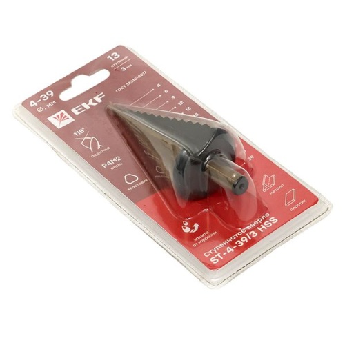 Ступенчатое сверло ST-4-39/3 HSS (13 ступ,) | код ST-4-39/3 | EKF фото 3