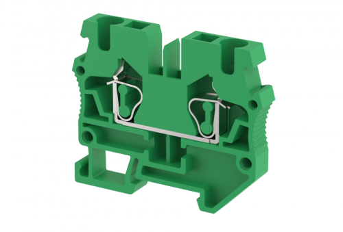 Миниклемма проходная пружинная 2,5 мм2, на 2 подключения, зеленая SQM2.5-GREEN | код 2402240003 | Elmex