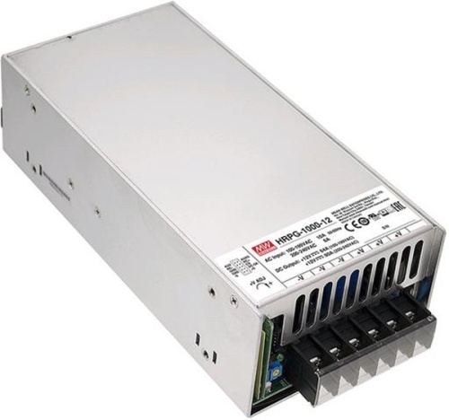 Источник питания AC-DC, 1008Вт, вход 90…264V AC, 47…63Гц /127…370В DC, выход 12В/80A, рег. вых=46…56В, изоляция 3000В AC, в кожухе 218х105х63.5мм, -40…+70С, c корректором коэф. мощности, SB выход 5В/0.3А | код HRPG-1000-48 | MeanWell