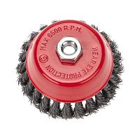 Щетка чашечная для УШМ крученая стальная проволока 125мм М14 Kranz KR-91-1235