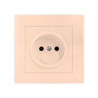 Валенсия розетка 1-местная б/з 10А кремовая с защ, штор, PROxima | код EWR10-022-20 | EKF