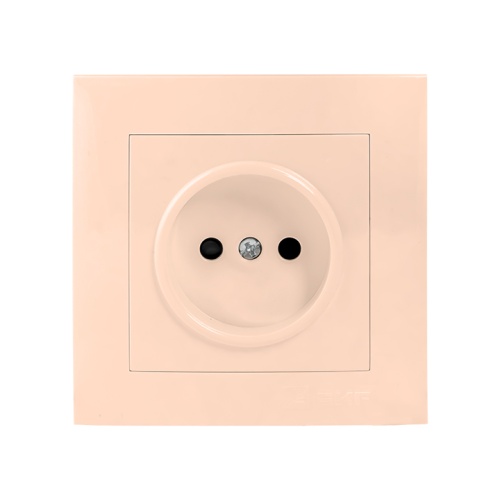 Валенсия розетка 1-местная б/з 10А кремовая с защ, штор, PROxima | код EWR10-022-20 | EKF