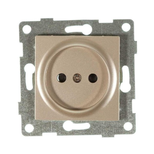 Розетка однопостовая Ugra б/з с з/ш, механизм, 16А, 250В, шампань | код С11Р2-027 | GUSI ELECTRIC