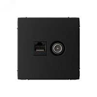 Розетка компьютерная + телевизионная 2-м ArtGallery RJ45 + TV кат.5E карбон | код GAL001089 | Systeme Electric