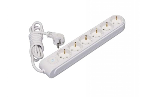 Удлинитель 6х2м с заземл. 16А защ. шторки Makel N6310033