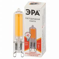 Лампа светодиодная STD LED JCD-6W-GL-827-G9 JCD 6Вт капсула G9 тепл. бел. | Код. Б0049085 | ЭРА