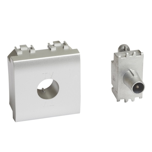 Livinglight. Розетка TV для схемы ''звезда''. Штыревой разъем 9,5 мм, экранированная. 2 модуля. Поставляется в комплекте с лицевыми панелями цветов ''Белый'', ''Алюминий'', ''Антрацит''. | код LN4202M2D | Legrand