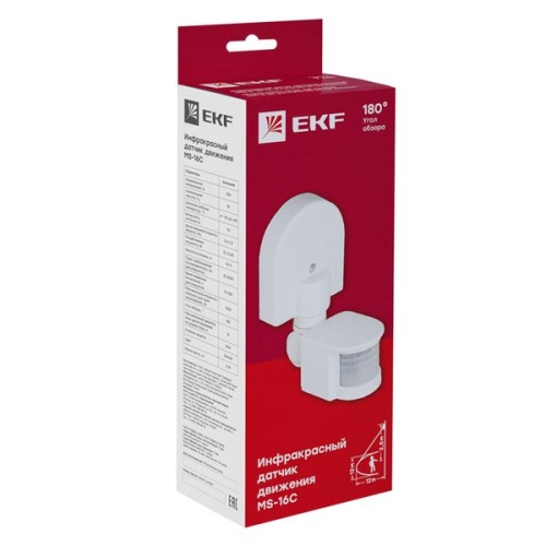 ИК датчик движения наст, 1200Вт 180гр, до 12м IP44 MS-16C PROxima | код dd-ms-16C | EKF фото 3